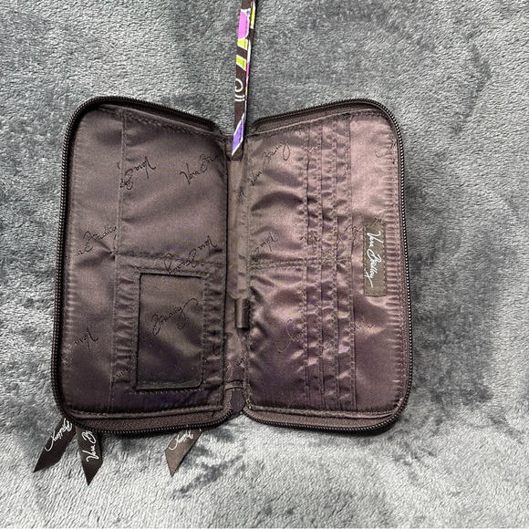 vera bradley large zip around wallet Brown Purple Pinch - Picture 8 of 10